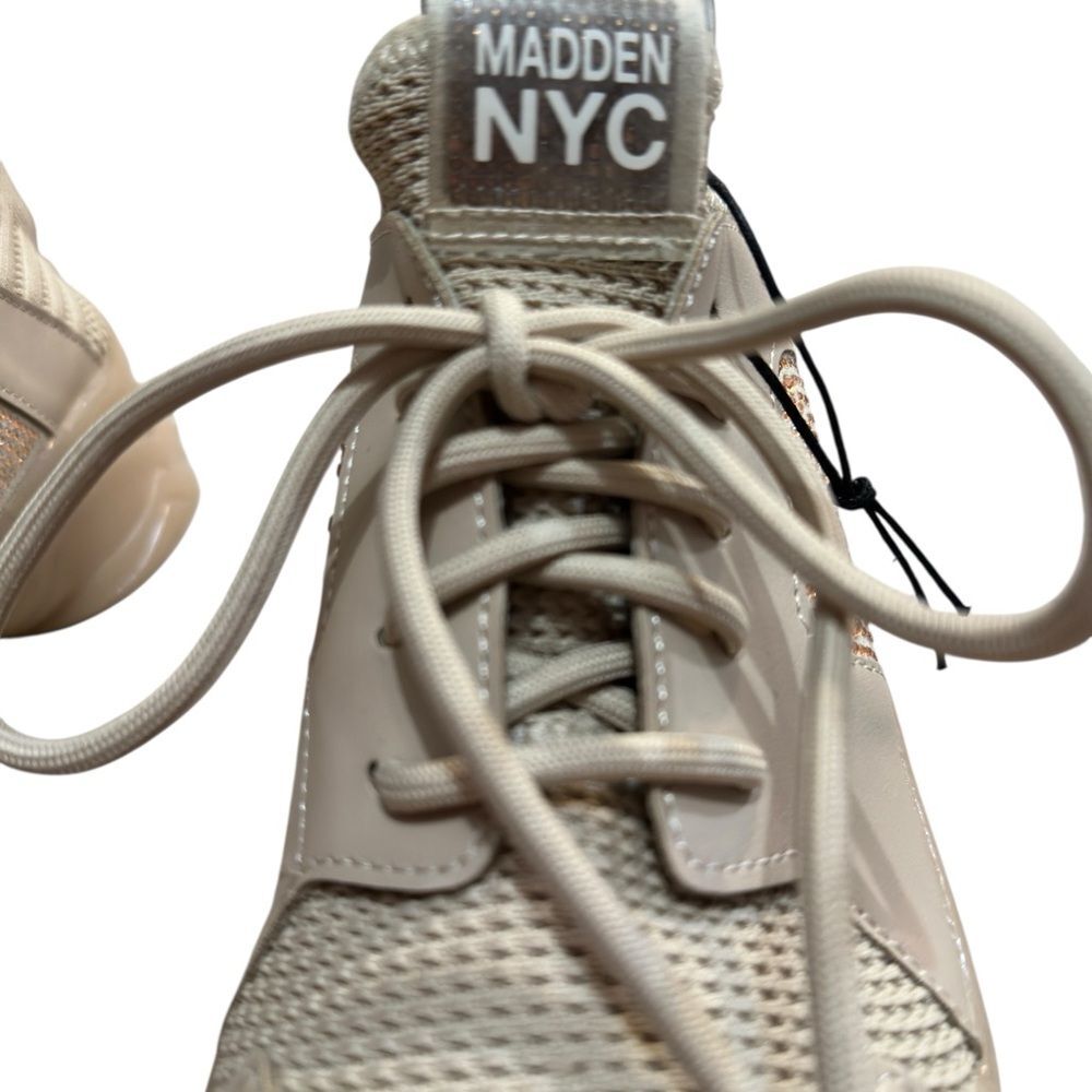 Maxima Steve Madden  Tan Gold Bling Rhinestone Trainers Sneakers  Sz 8 NWT - Picture 10 of 13